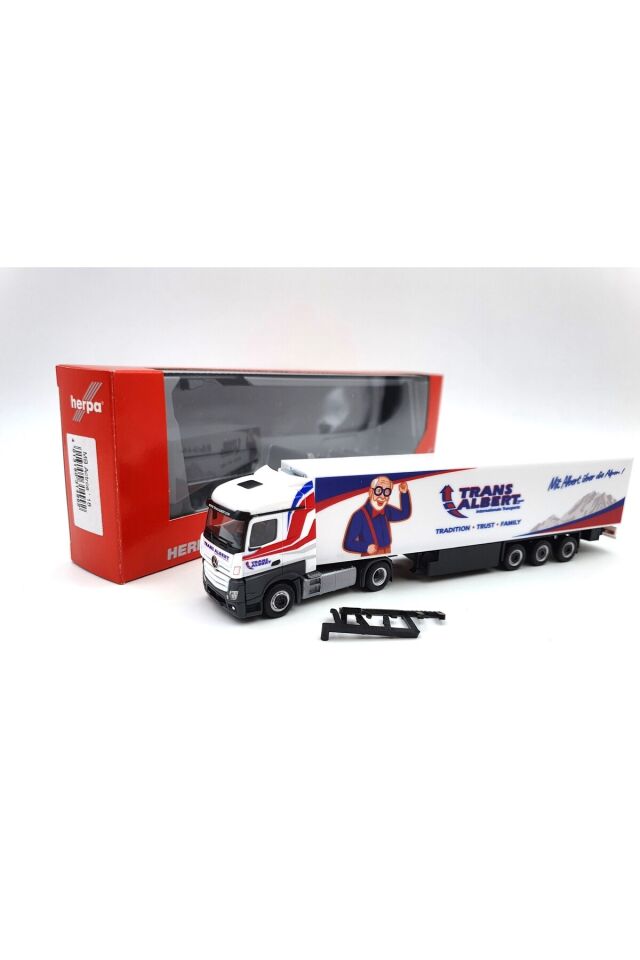 1:87 Ho Mercedes-Benz Actros Streamspace - Transalbert Italien/Sluderno (Minyatür Plastik Model ) Beyaz