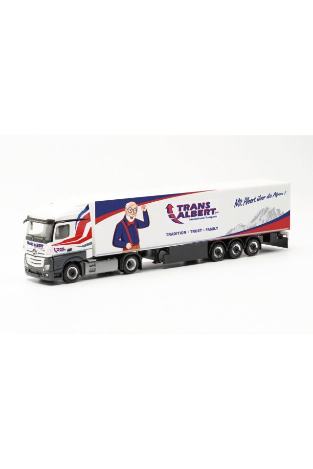1:87 Ho Mercedes-Benz Actros Streamspace - Transalbert Italien/Sluderno (Minyatür Plastik Model ) Beyaz