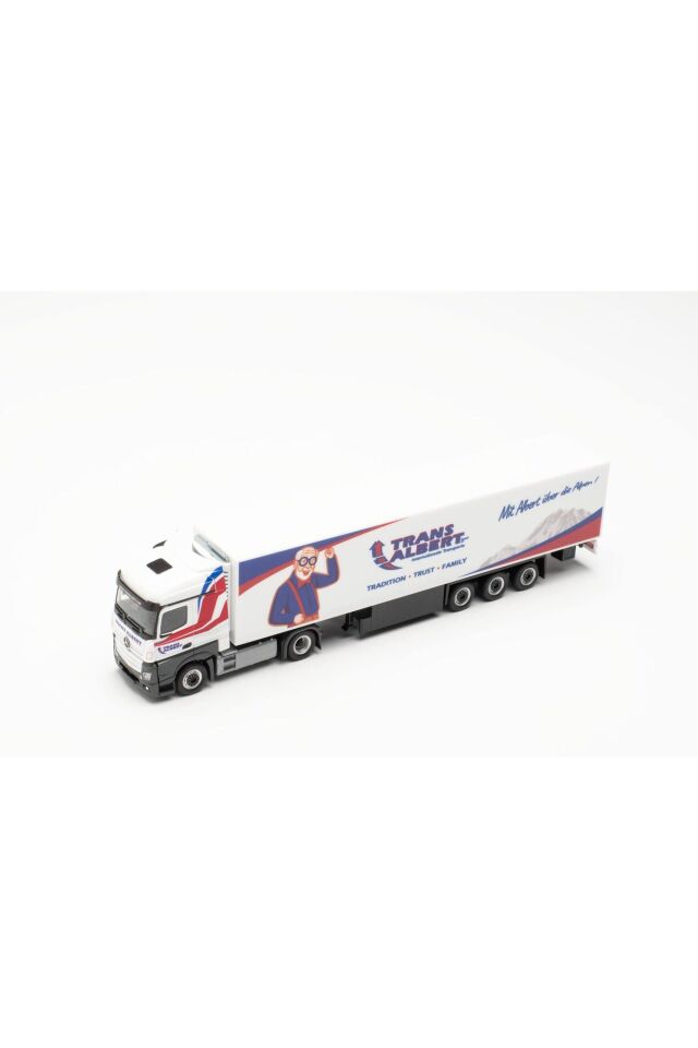 1:87 Ho Mercedes-Benz Actros Streamspace - Transalbert Italien/Sluderno (Minyatür Plastik Model ) Beyaz