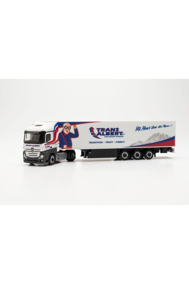 1:87 Ho Mercedes-Benz Actros Streamspace - Transalbert Italien/Sluderno (Minyatür Plastik Model ) Beyaz