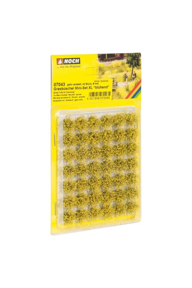 Sarı Çiçekli Mini Çim tutamları Maket 9mm yükseklik (42 Adet)