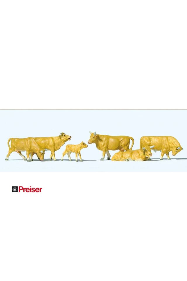 1:87 Ho Preiser  İnekler, Açık Kahverengi ( Minyatür Figür Seti)