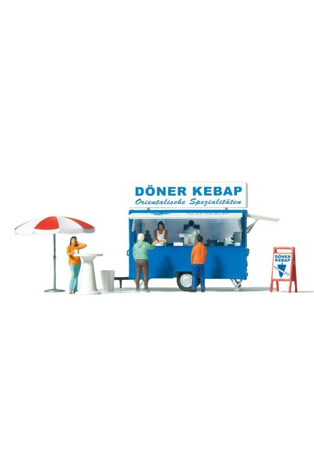 1:87 Ho Mobil büfe Döner Karavanı (Minyatür Figür Seti )