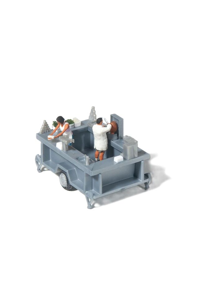 1:87 Ho Mobil büfe Döner Karavanı (Minyatür Figür Seti )