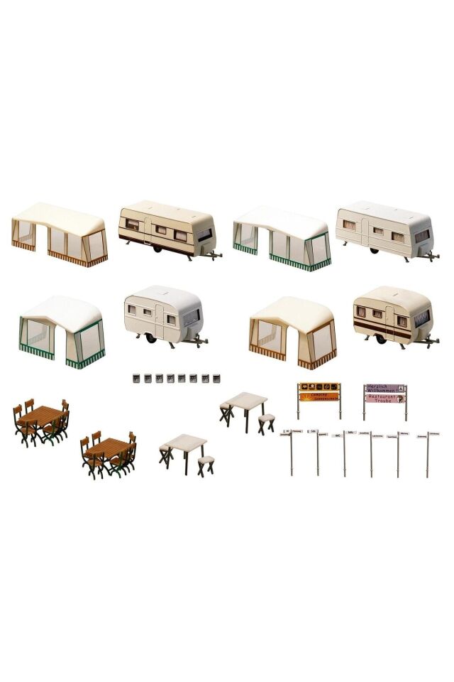 1:87 Ho Kamp Karavan Set Maket -130503