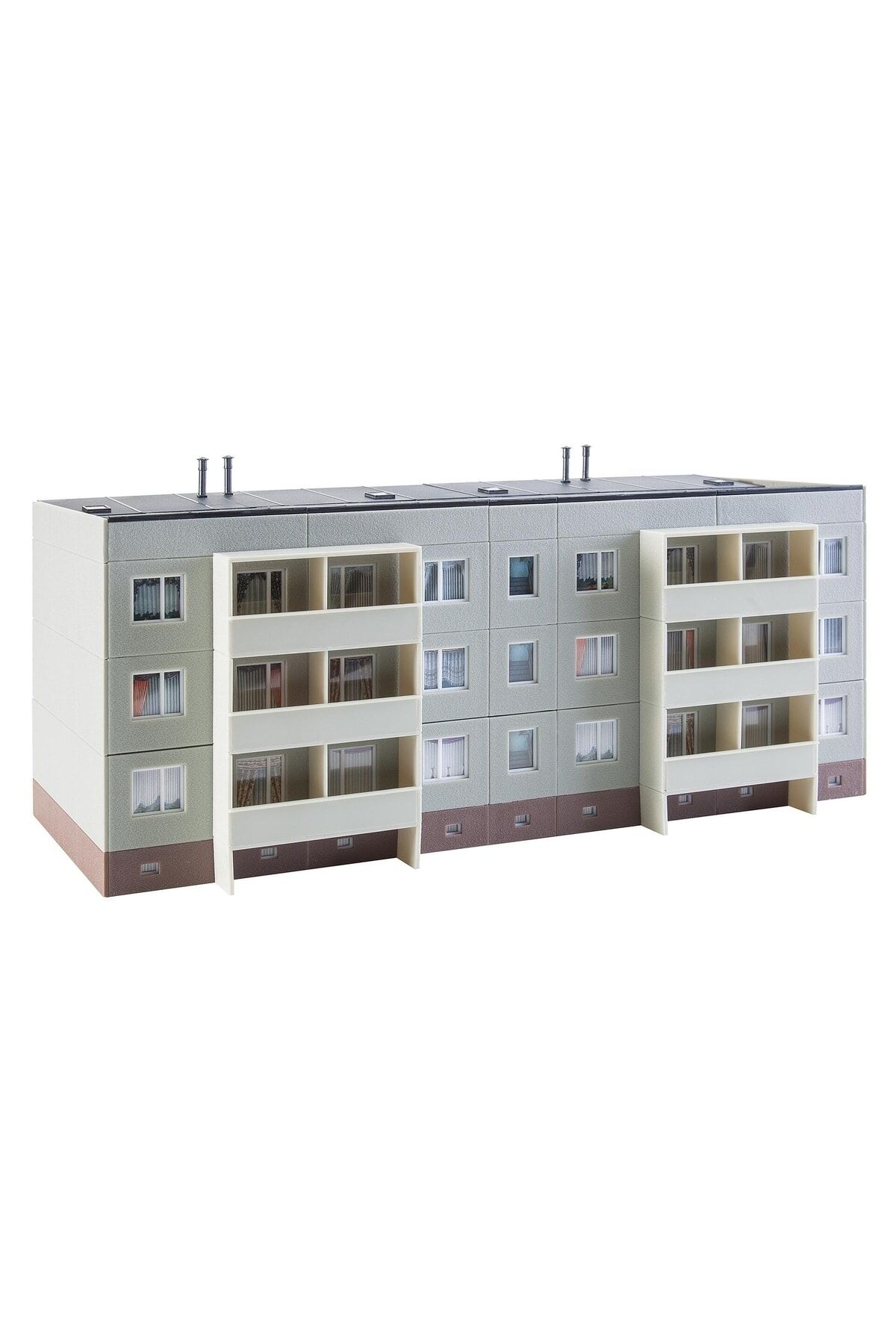 1:87 Ho Plattenbau 3 Katlı Bina Maketi