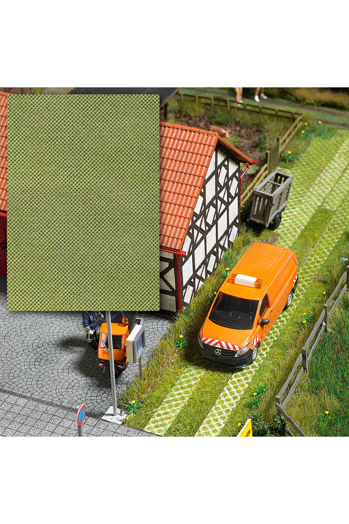 Maket 3 Boyutlu Çimli Kaldırım Taşları Ho 1/87 N:7430