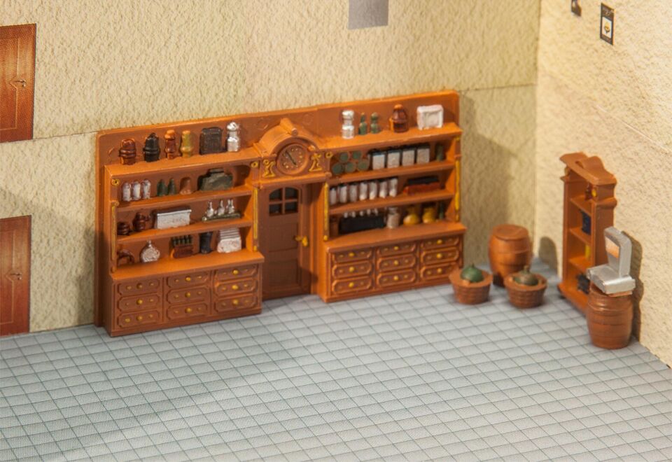1:87 Ho Mobilyalı Dükkan İç Detay Aksesuarları Maketi