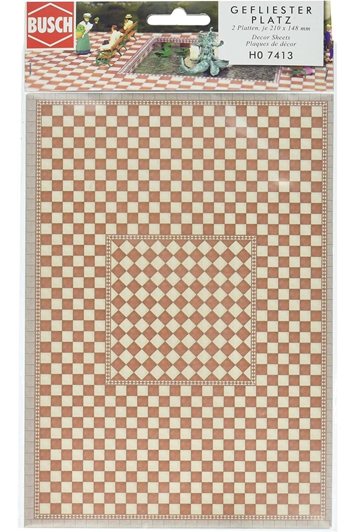 1:87 Ho Ölçek Maket Kartonu / Karo Kare (Antik)