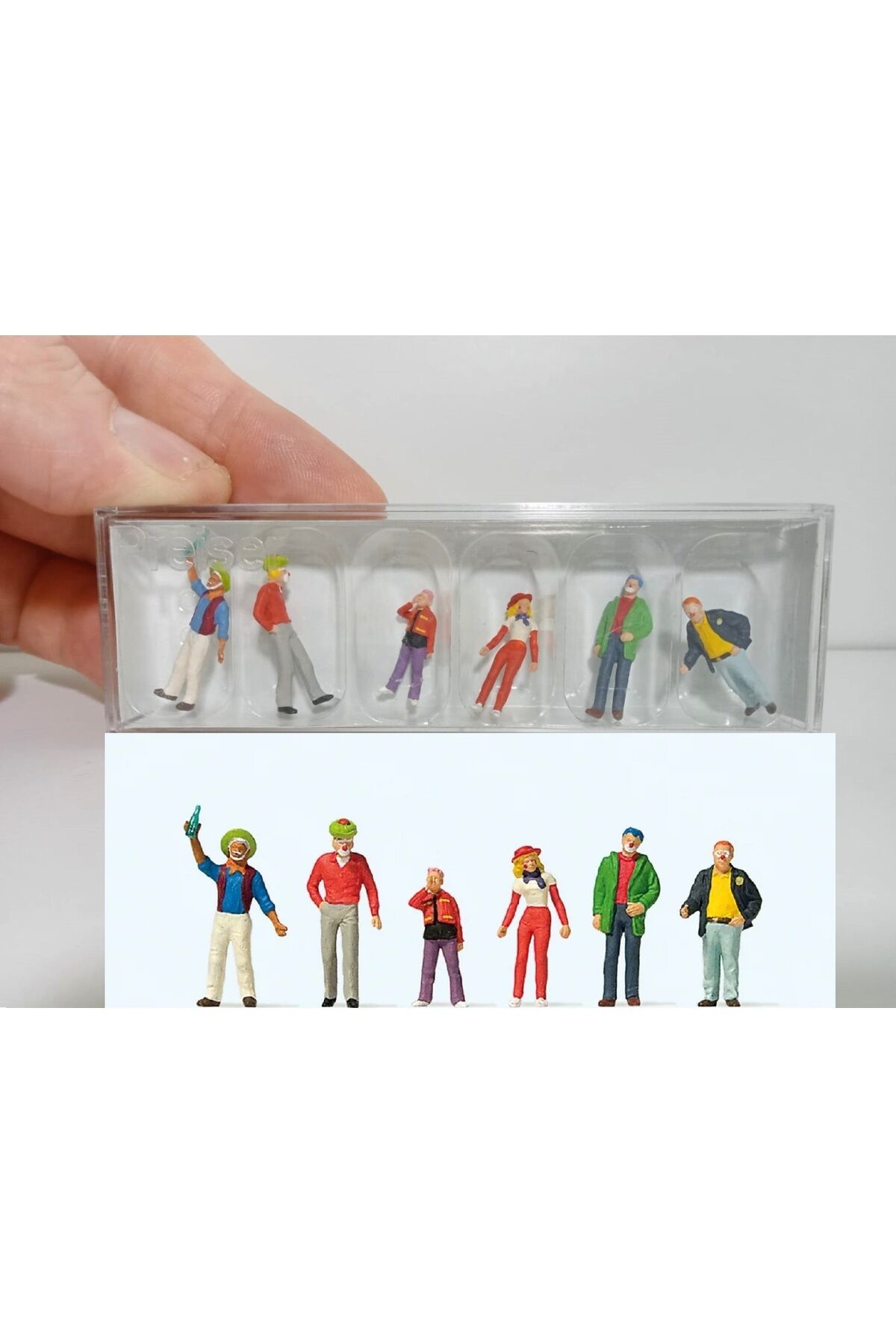1:87 Ho Lunapark serisi Palyaçolar Minyatür Figür seti.