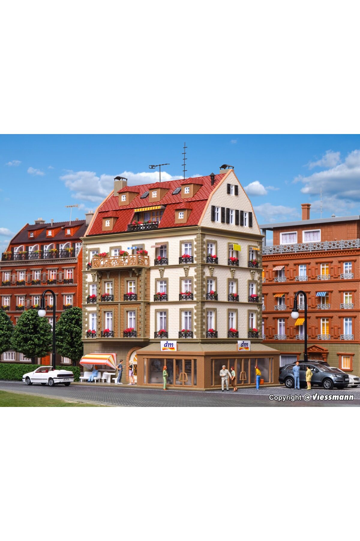 1/87 Ho Maket Giriş Katı Dm Kozmetikli Apartman binası