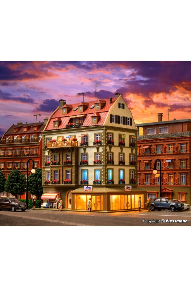 1/87 Ho Maket Giriş Katı Dm Kozmetikli Apartman binası