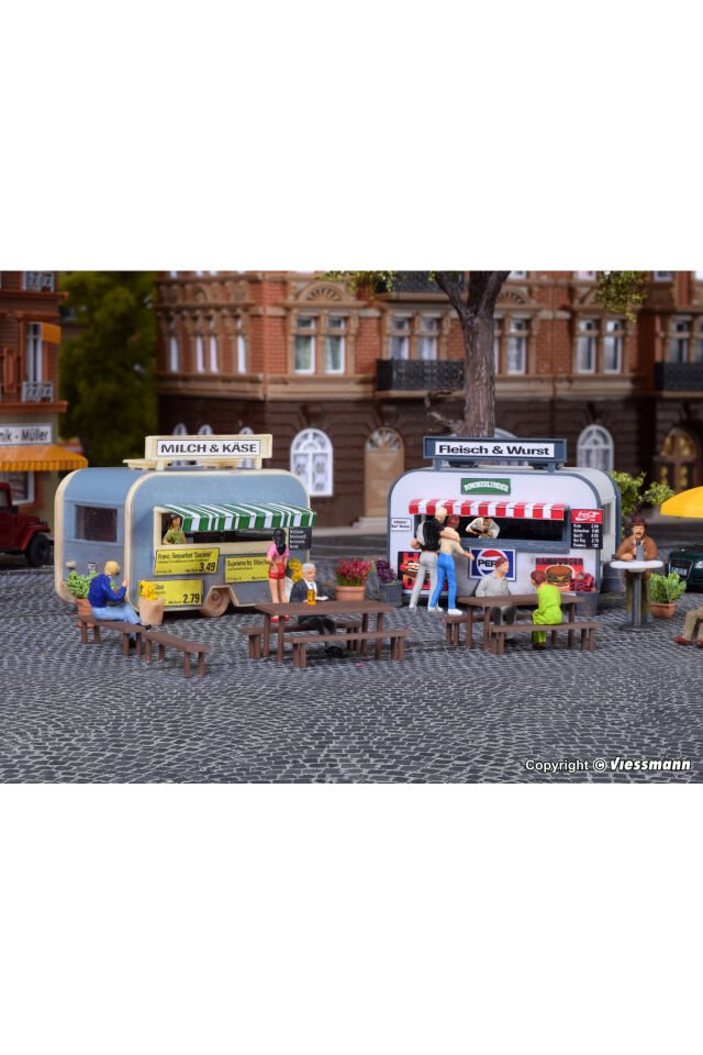 1:87 Ho Vollmer Büfe tipi 2 adet karavan Maket
