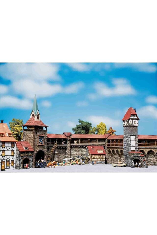 1:87 Ho Ölçek Altstadtmauer Set Eski Şehir kale Duvarı Maketi