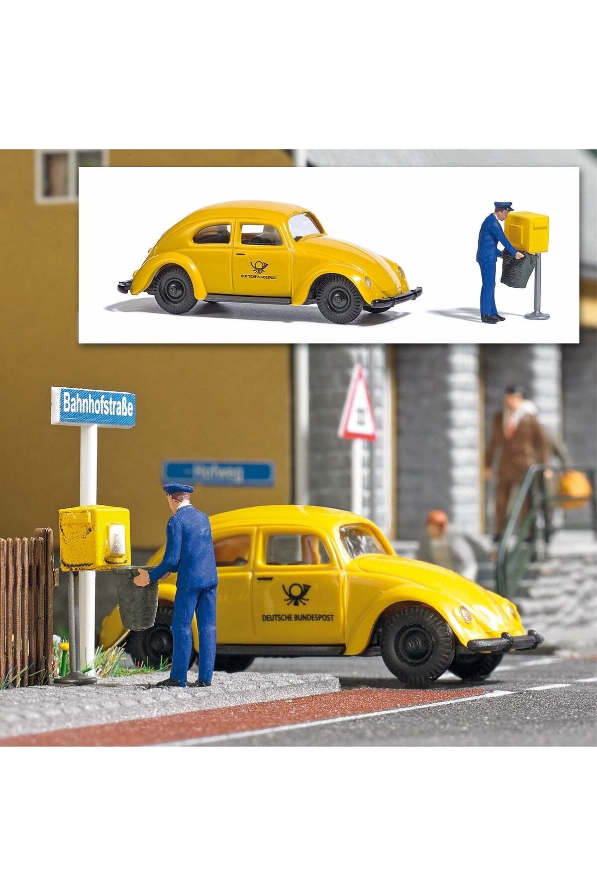 1/87 Ho Volkswagen Posta Aracı + Posta Kutusu Ve 1 Adet Mini Figür Actıon Set