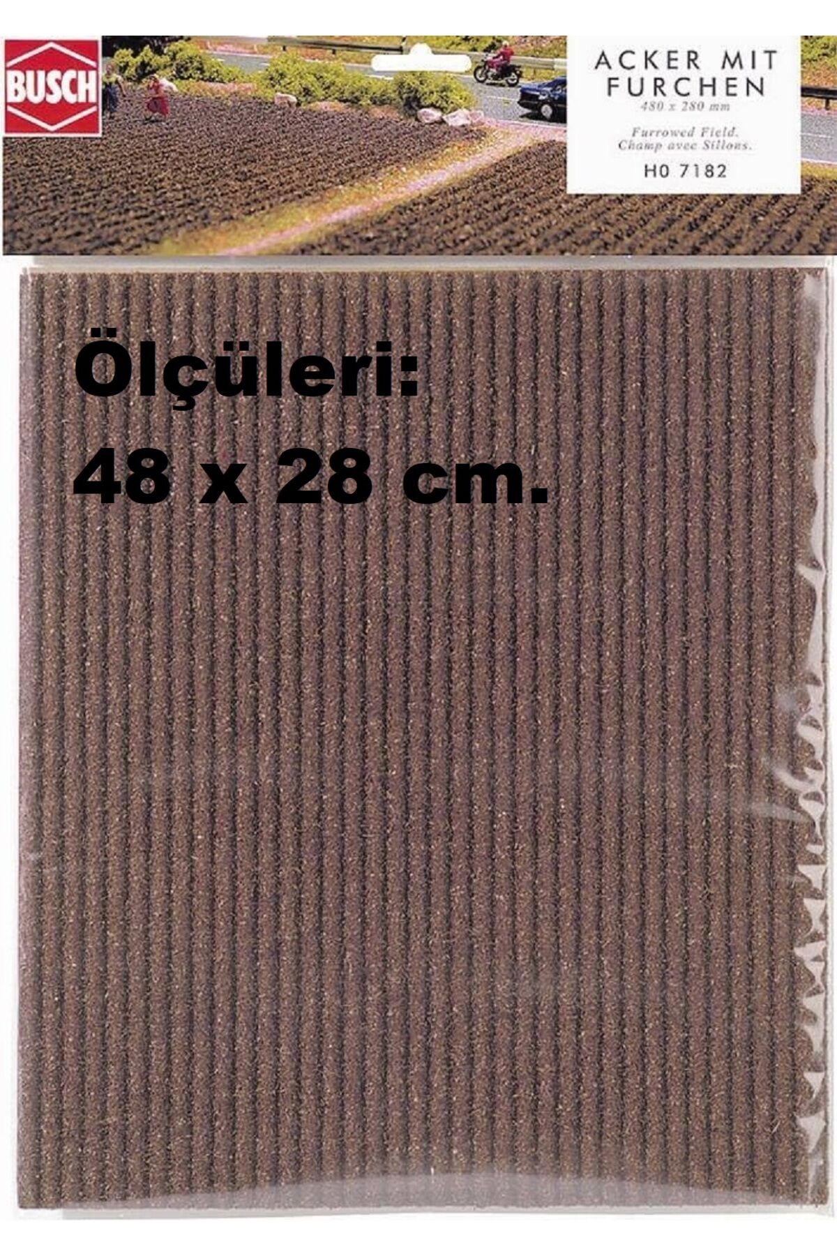 1:87 HO- N Ölçek İçin Oluklu Karton üzeri işlenmiş (Toprak görünümlü)Sürülmüş tarla Maket zemini