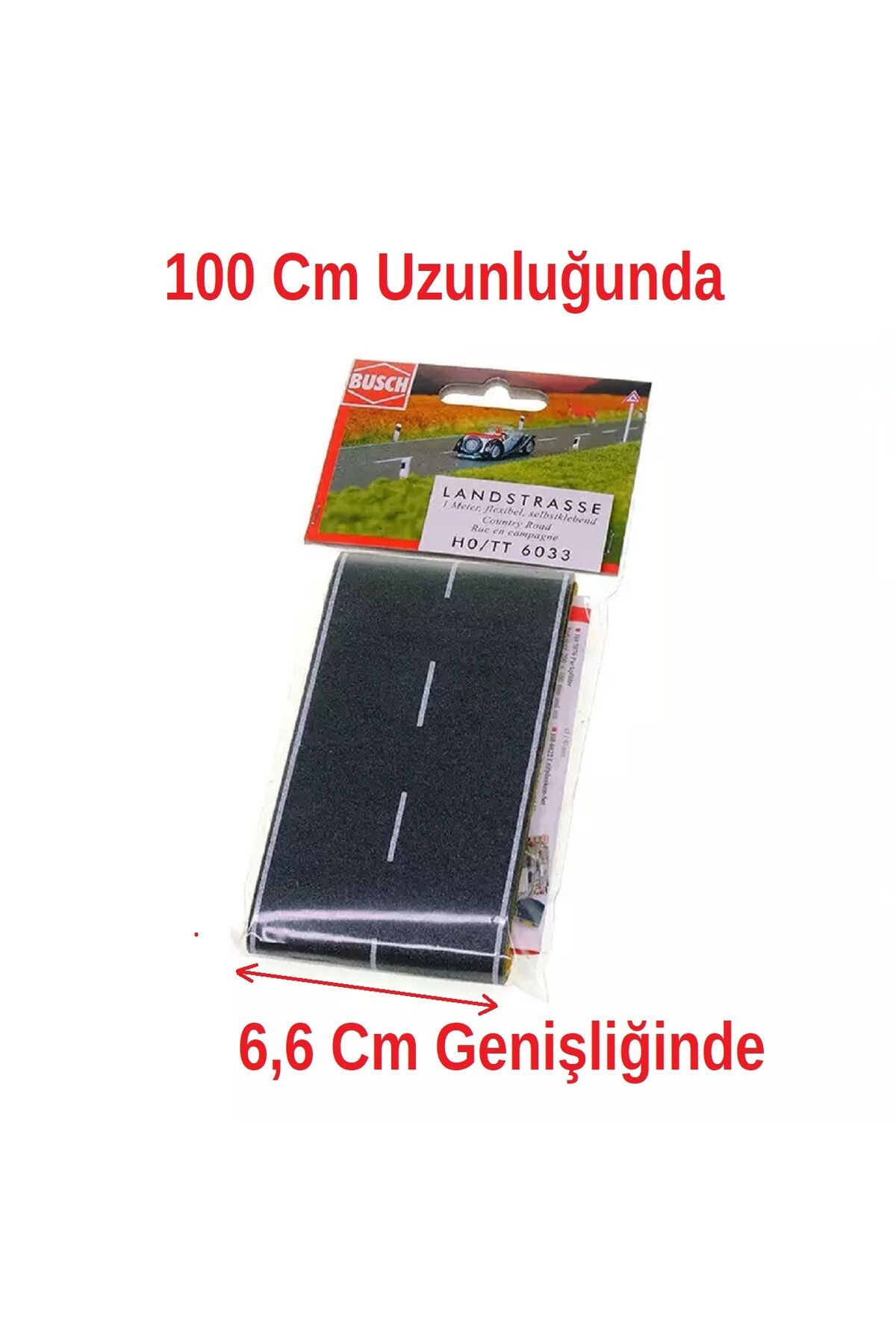 1:87 HO/ İki Şeritli Köy Yolu  Asfalt Zemini (6,6 Cm Genişlik x 1 Metre Uzunluğunda )