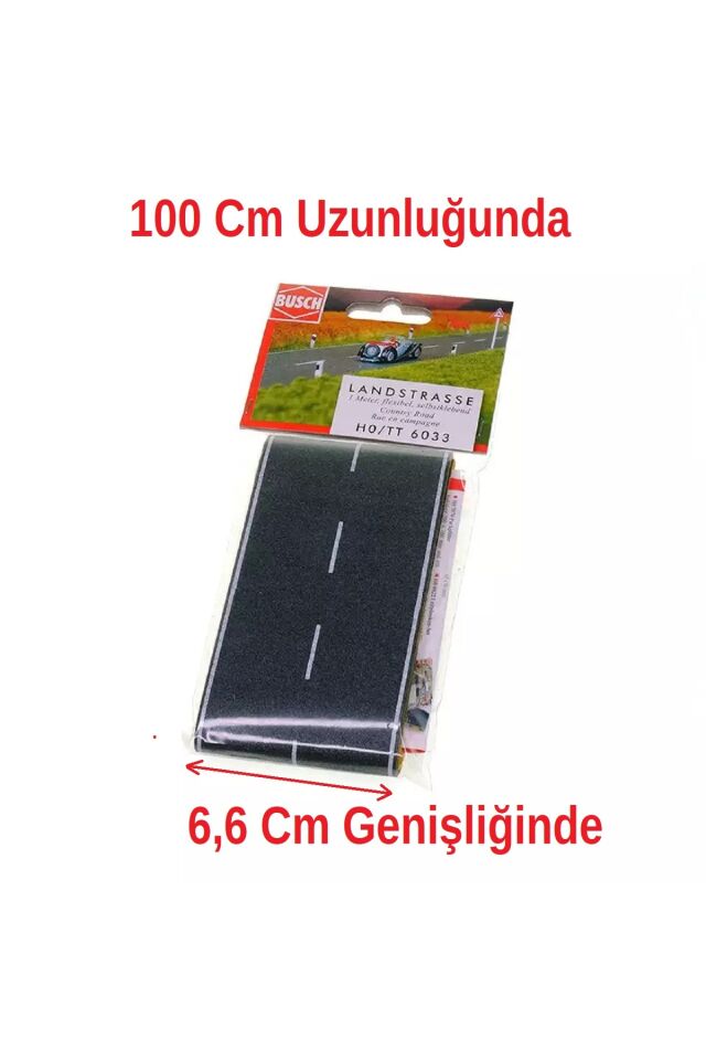 1:87 HO/ İki Şeritli Köy Yolu  Asfalt Zemini (6,6 Cm Genişlik x 1 Metre Uzunluğunda )