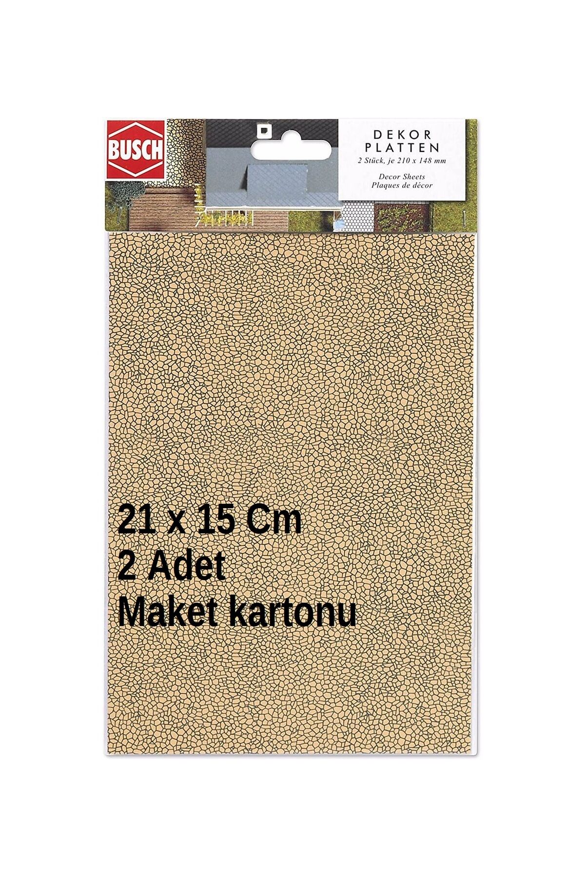 1:87 Ho/TT/Ölçek MAKET KARTONU Doğal Taş Görünümlü Zemin 21 X 15 Cm /2 ADET.