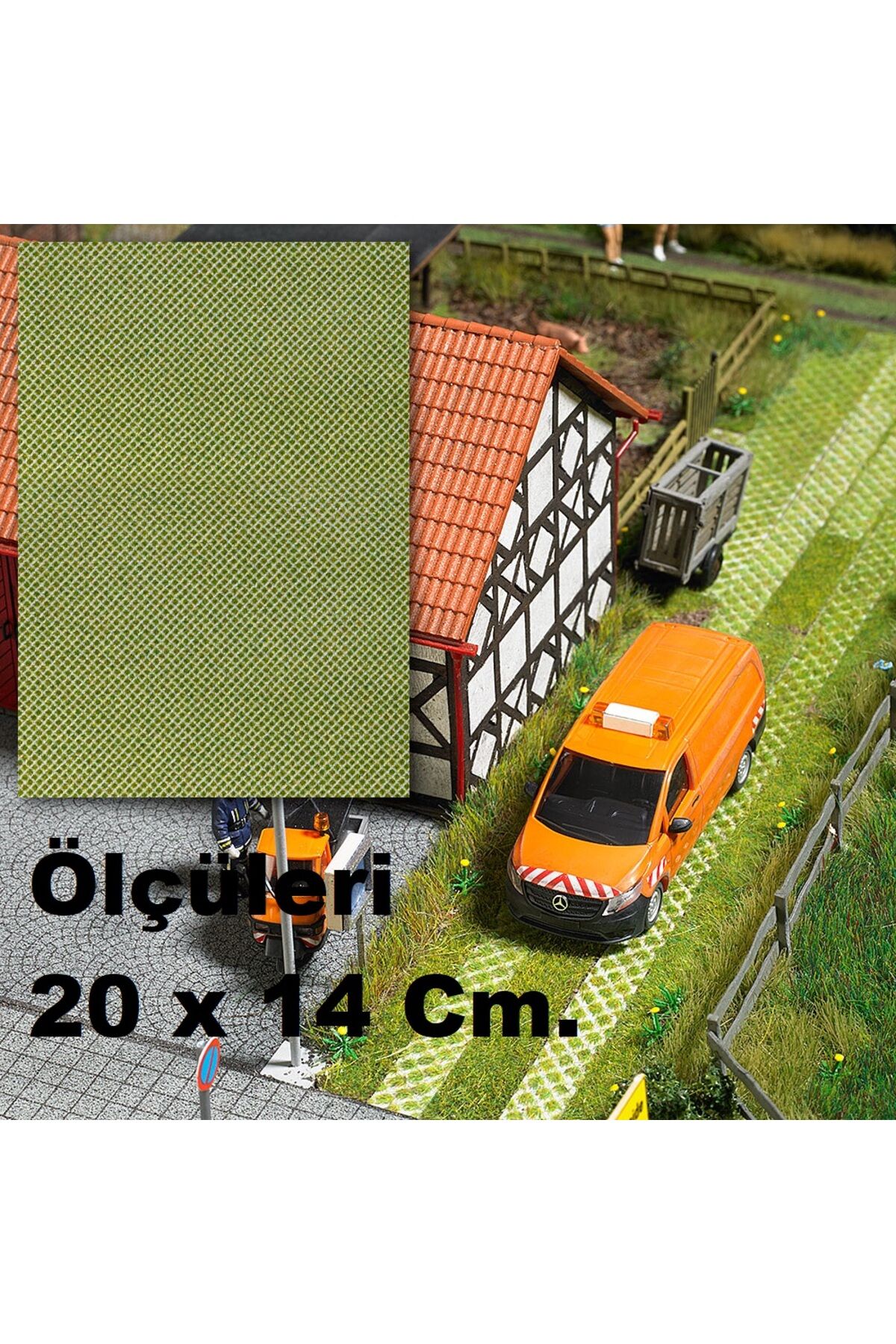 1:87 Ho Çimli Açıklıklı Parke Zemini MAKET 3 boyutlu ( 20 X 14 Cm )