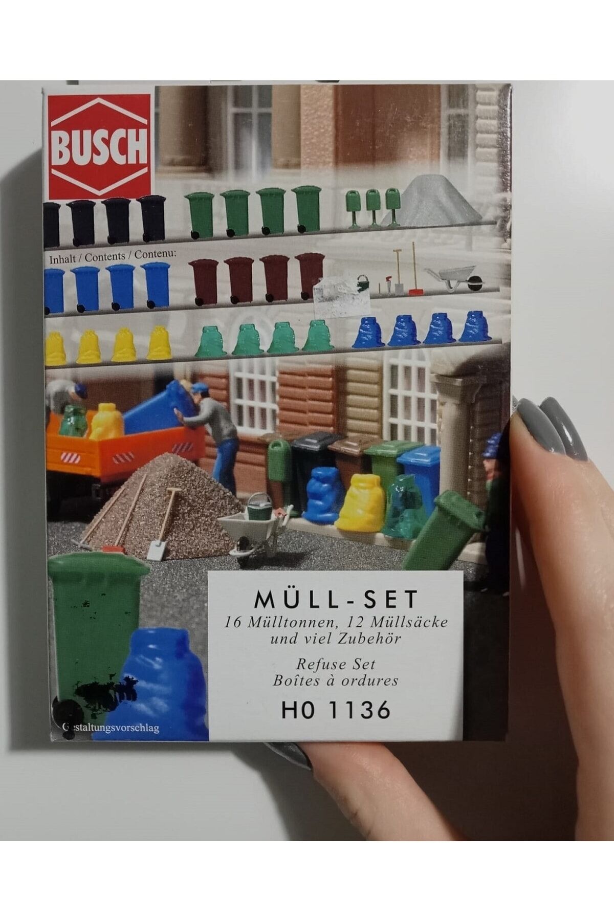 1:87 Ho Çöp Kutuları Maket Diorama Detay Seti