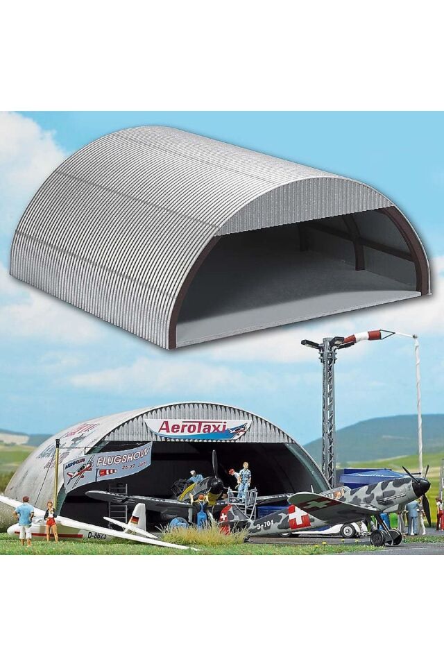 1:87 Ho Busch Uçak Hangarı MAKET ( 150 x 145 mm, 65 mm)